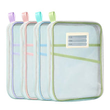 Load image into Gallery viewer, A4 Stationery Storage Bag Double-layer Mesh Zipper Bag Large Capacity Organizer Folders School Office Supplies Stationary Bags