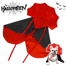 Load image into Gallery viewer, Halloween Pet Costumes Cute Cosplay Vampire Cloak Cat Dog Cap With Horns Kitten Puppy Cape Pet Dress Up Clothes Dog Accessories