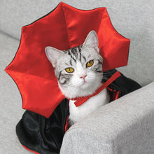 Load image into Gallery viewer, Halloween Pet Costumes Cute Cosplay Vampire Cloak Cat Dog Cap With Horns Kitten Puppy Cape Pet Dress Up Clothes Dog Accessories