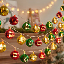 Load image into Gallery viewer, Christmas Flickering Light String Battery USB/Battery Powered Red Green Star Ball String Lights Home Party Decor Lights Garland