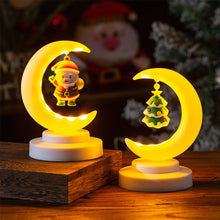 Load image into Gallery viewer, Christmas Moon Night Light Santa Claus Night Light Retro Bedroom Bedside Light Included Battery Home Decoration Party Christmas Gift