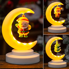 Load image into Gallery viewer, Christmas Moon Night Light Santa Claus Night Light Retro Bedroom Bedside Light Included Battery Home Decoration Party Christmas Gift