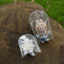 Load image into Gallery viewer, Labubu Baby Clothes Labubu Cloth Dust Cover Protective Cover Raincoat Outdoor Walking Bag PVC Transparent Bag Macaron Dustproof cover