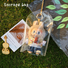 Load image into Gallery viewer, Labubu Baby Clothes Labubu Cloth Dust Cover Protective Cover Raincoat Outdoor Walking Bag PVC Transparent Bag Macaron Dustproof cover