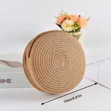 Load image into Gallery viewer, Children's Straw Woven Crossbody Bag Little Girl's Mobile Backpack Seaside Travel Straw Woven Cute Mini Wallet