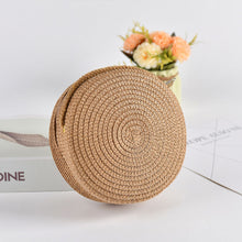 Load image into Gallery viewer, Children's Straw Woven Crossbody Bag Little Girl's Mobile Backpack Seaside Travel Straw Woven Cute Mini Wallet