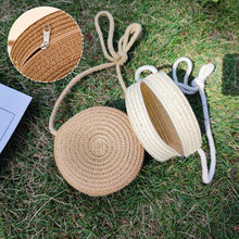 Load image into Gallery viewer, Children's Straw Woven Crossbody Bag Little Girl's Mobile Backpack Seaside Travel Straw Woven Cute Mini Wallet