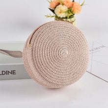 Load image into Gallery viewer, Children's Straw Woven Crossbody Bag Little Girl's Mobile Backpack Seaside Travel Straw Woven Cute Mini Wallet