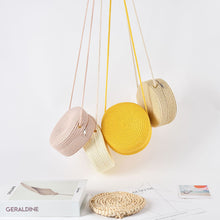 Load image into Gallery viewer, Children's Straw Woven Crossbody Bag Little Girl's Mobile Backpack Seaside Travel Straw Woven Cute Mini Wallet