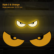 Load image into Gallery viewer, 2Pcs Universal Car Reflector Sticker Safety Warning Mark High Reflective Eyes for Car Bike Helmet Sticker Motorcycle