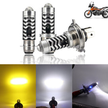 Load image into Gallery viewer, Motorcycle Headlight LED H4 H6 BA20D P15D H4 Hi/Low Dual Colors Headlight Projector Lens Bulb Motor Driving Lights DRL Front Lamp