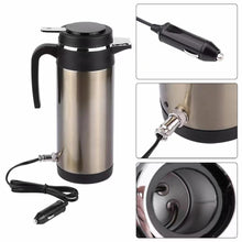 Load image into Gallery viewer, 12V/24V 750ML/1200ML Stainless Steel Car Electric Heating Cup Kettle Water Heater Bottle Auto Shut Off Fast Boiling Kettle Travel