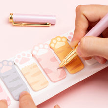 Load image into Gallery viewer, 1 set Kawaii Stationery Cartoon Cat Paw Memo Pad Bookmark Flags Index Tab Sticky Notes Label Paper Stickers