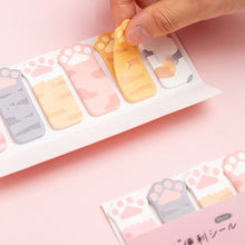 Load image into Gallery viewer, 1 set Kawaii Stationery Cartoon Cat Paw Memo Pad Bookmark Flags Index Tab Sticky Notes Label Paper Stickers