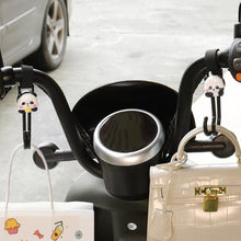 Load image into Gallery viewer, Rotatable Motorcycle Electric Bike Hand Bar with Double Hooks for Helmet Storage Hook Luggage Bag Hanger Holder Lovely Panda For Bicycle Scooter