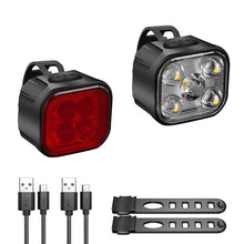 Load image into Gallery viewer, 5LED High Bright Bicycle Lights Cycling Lamp Front and Rear USB Rechargeable for MTB Bike Headlight Taillight Waterproof Lantern Lighting