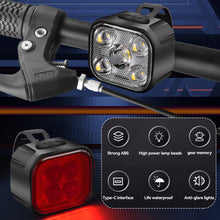 Load image into Gallery viewer, 5LED High Bright Bicycle Lights Cycling Lamp Front and Rear USB Rechargeable for MTB Bike Headlight Taillight Waterproof Lantern Lighting