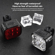 Load image into Gallery viewer, 5LED High Bright Bicycle Lights Cycling Lamp Front and Rear USB Rechargeable for MTB Bike Headlight Taillight Waterproof Lantern Lighting