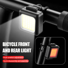 Load image into Gallery viewer, 130/80LM 150mAh Bicycle Front Rear Lamp Type-C USB Rechargeable Waterproof COB LED Warning Bike Cycling Light Cycling Accessories