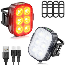 Load image into Gallery viewer, Bicycle Front Headlight Taillight Rear Bright Flashlight Cycling LED Type-C Rear Front Lights for MTB Road Bike Cycling