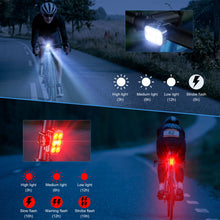 Load image into Gallery viewer, Bicycle Front Headlight Taillight Rear Bright Flashlight Cycling LED Type-C Rear Front Lights for MTB Road Bike Cycling
