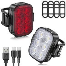 Load image into Gallery viewer, Bicycle Front Headlight Taillight Rear Bright Flashlight Cycling LED Type-C Rear Front Lights for MTB Road Bike Cycling