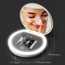 Load image into Gallery viewer, Portable Smart UV Sunscreen Test Mirror with Light 1000mah Rechargeable Vanity Mirror Beauty Sunscreen Makeup Pocket Size Traveling