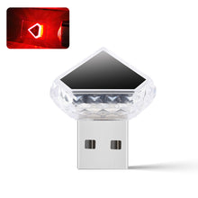 Load image into Gallery viewer, Car Interior USB Ambient Atmosphere Light LED Decorative Signal Lights Auto Reading Lamp Decorations Diamond Triangle