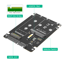 Load image into Gallery viewer, 1PC M.2-mSATA To SATA Solid State SSD To SATA External Disk Box 2-IN-1 Conversion Board External Box