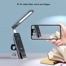 Load image into Gallery viewer, 15W 7-IN-1 Multifunctional Desk Lamp Wireless Charging Foldable Led Eye Protection Desk Lamp Mobile Charger With Alarm Clock