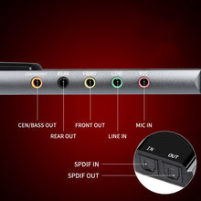 Load image into Gallery viewer, Multi-Function Aluminum Alloy USB External Fiber Optic Sound Card 5.1 Channel Movie TV Audio Plug And Play
