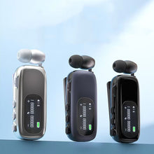 Load image into Gallery viewer, Clip-On Bluetooth Earphones Retractable Wireless Earphones With LCD Digital Display Ultra-Long Life Noise Cancelling Earphones