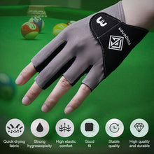 Load image into Gallery viewer, 1PC Fingerless Billiard Gloves For Left Hand Elastic Breathable Non-Slip Thin Snooker Gloves Self-Adhesive Cloth Fixed