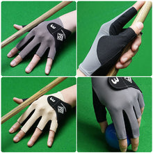 Load image into Gallery viewer, 1PC Fingerless Billiard Gloves For Left Hand Elastic Breathable Non-Slip Thin Snooker Gloves Self-Adhesive Cloth Fixed