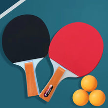Load image into Gallery viewer, Table Tennis Racket Set Positive And Negative Particle Adhesive Beginner Training Equipment (2 Rackets +3 Balls)