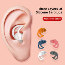 Load image into Gallery viewer, Three-layer Soft Silicone Noise Reduction Earplugs Comfortable Reusable Anti-Noise Soundproof Washable Sleeping Earplugs