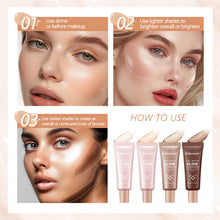 Load image into Gallery viewer, 4 Colors Glow Shiny Liquid Foundation Natural Long-lasting Facial Concealer Moisturizing Foundation Facial Body Makeup Cosmetics