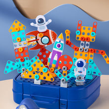 Load image into Gallery viewer, 230pcs Children DIY Tool Toys Set Electric Drill Screw Nuts 3D Puzzle Toy Pretend Play Tool Kits 2D/3D Educational Toy