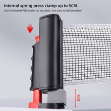 Load image into Gallery viewer, Portable Retractable Ping Pong Net Rack Anywhere Rack Replacement Outdoor Home Sports Table Tennis Net Exercise Accessories