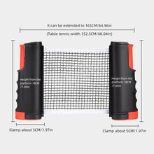 Load image into Gallery viewer, Portable Retractable Ping Pong Net Rack Anywhere Rack Replacement Outdoor Home Sports Table Tennis Net Exercise Accessories