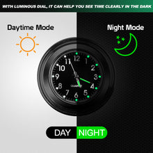 Load image into Gallery viewer, Motorcycle Handlebar Luminous Clock Mount Black for 22mm-25mm Scooter Bicycle Handlebar Waterproof Time Display Aluminum Quartz Watch