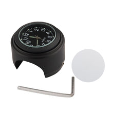 Load image into Gallery viewer, Motorcycle Handlebar Luminous Clock Mount Black for 22mm-25mm Scooter Bicycle Handlebar Waterproof Time Display Aluminum Quartz Watch