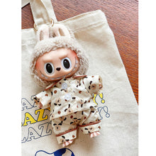 Load image into Gallery viewer, Large and Small Labubu Spring Autumn Pajama Set Fashionable Exquisite Keychain Doll Clothes Set Dolls Decoration Accessories