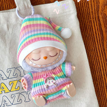 Load image into Gallery viewer, Exquisite Fashionable Jumpsuit Hat Set Mini Cute Doll Replacement Clothes Dolls Decoration Accessories for 15/17cm Labubu Doll