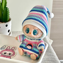 Load image into Gallery viewer, Exquisite Fashionable Jumpsuit Hat Set Mini Cute Doll Replacement Clothes Dolls Decoration Accessories for 15/17cm Labubu Doll
