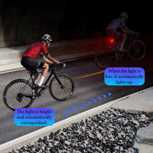 Load image into Gallery viewer, Intelligent Sensing Bicycle Brake Taillight COB Large Aperture Long Endurance Night Riding Warning Light USB Charging