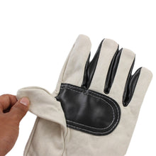 Load image into Gallery viewer, 1Pair Thick Twill Canvas Gloves Anti-Hot Wear-Resistant Electric Welding Gloves Palm Leather Reinforced Labor Protection Gloves