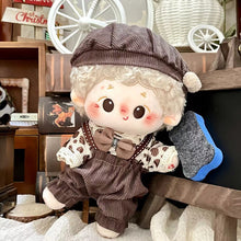 Load image into Gallery viewer, 20cm Cotton Doll Dress Up Toy Doll Male and Female Plush Strap Pants Baby Clothes Set Plush Doll Replacement Outfit