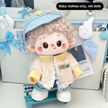 Load image into Gallery viewer, 20cm Cotton Doll Dress Up Toy Doll Male and Female Plush Strap Pants Baby Clothes Set Plush Doll Replacement Outfit