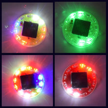 Load image into Gallery viewer, Solar Power Mortorcycle 12LED Warning Light Night Ride Tail Light Anti-rear Strobe RGB Light with Reflective Sticker for Motorcycle Electric Vehicle Bicycle